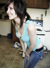 Brunette amateur babe with
